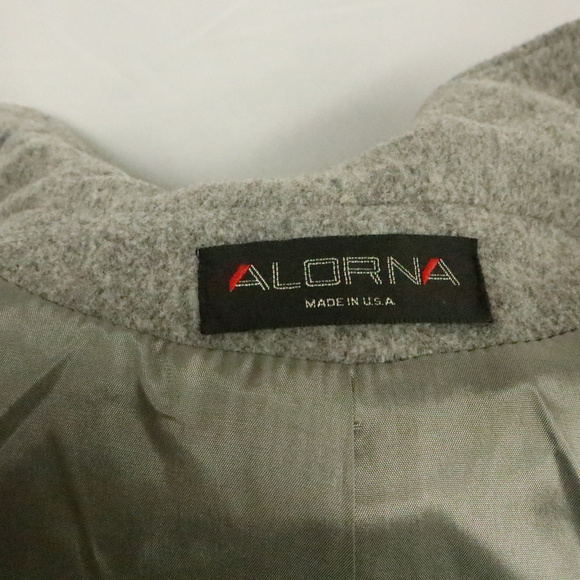 VTG ALORNA Gray Wool 3-Button Long Coat Sz LG - Picture 6 of 6